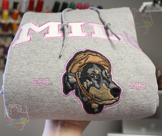 Stand Out with Custom Varsity-Style Embroidered Sweatshirts and Hoodies for Pet Lovers