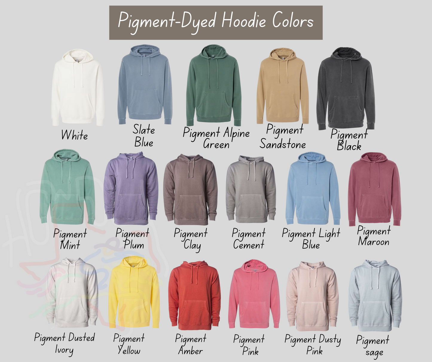 Embroidered Custom Pet Pigment-Dyed Hoodie