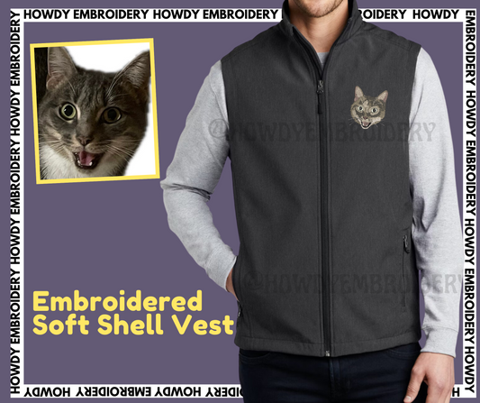 Custom Embroidered Pet Unisex Soft Shell Vest