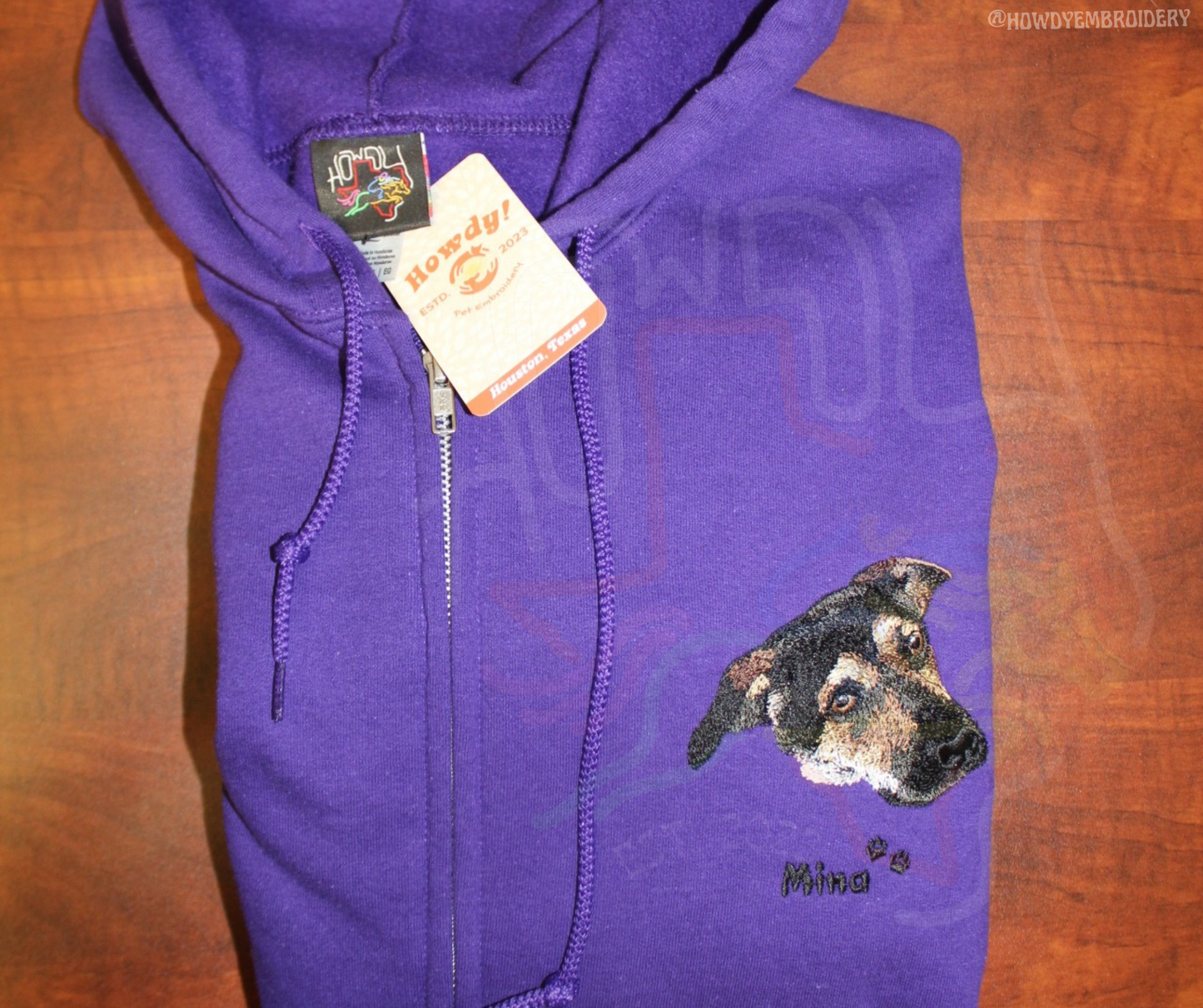 Custom Pet Embroidery Zip-Up Sweater