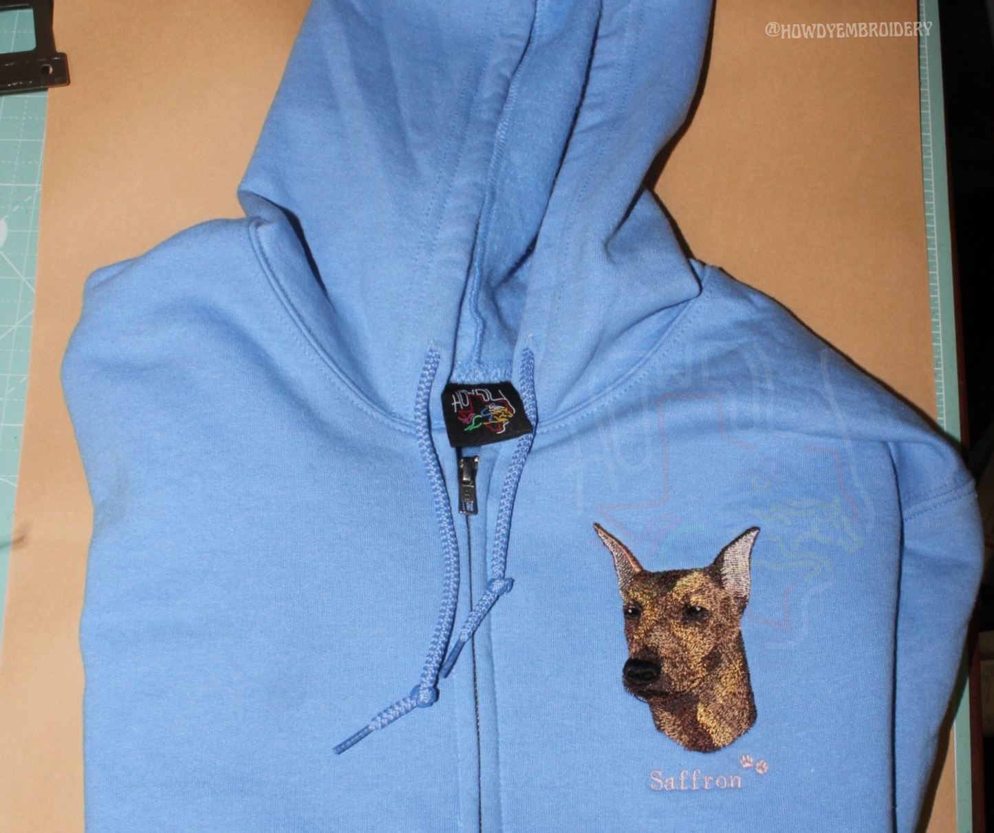 Custom Pet Embroidery Zip-Up Sweater