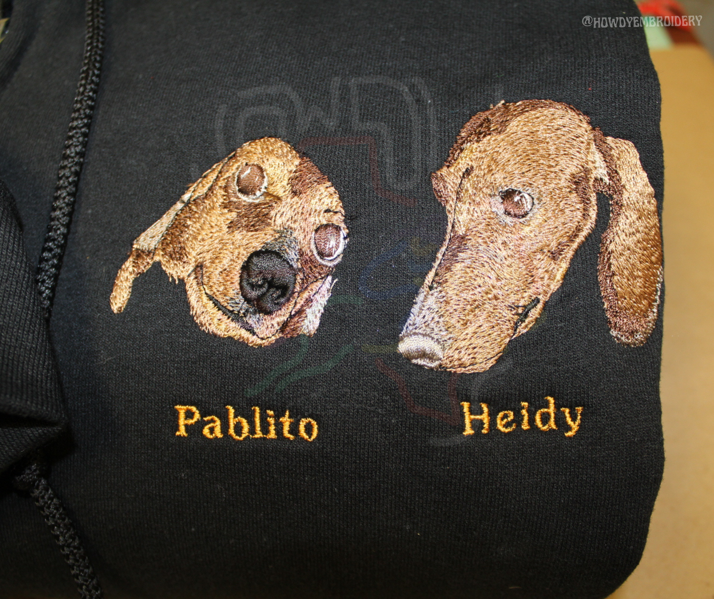 Custom Pet Embroidery Zip-Up Sweater