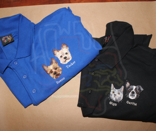 Custom Embroidered 2 Pets Polo