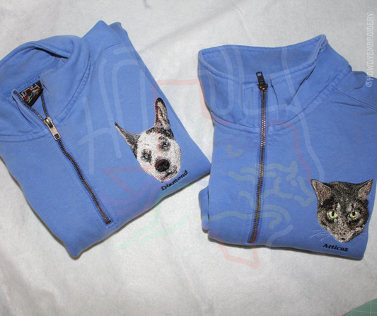 Pet Embroidery Comfort Colors Quarter-Zip with Paw Charm