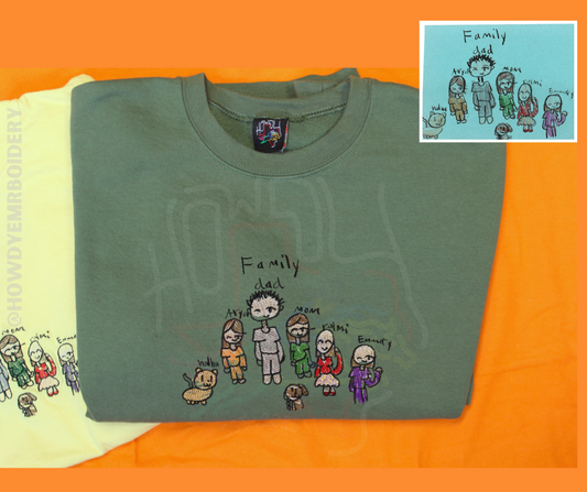 Embroidered Kids Drawing Sweatshirt