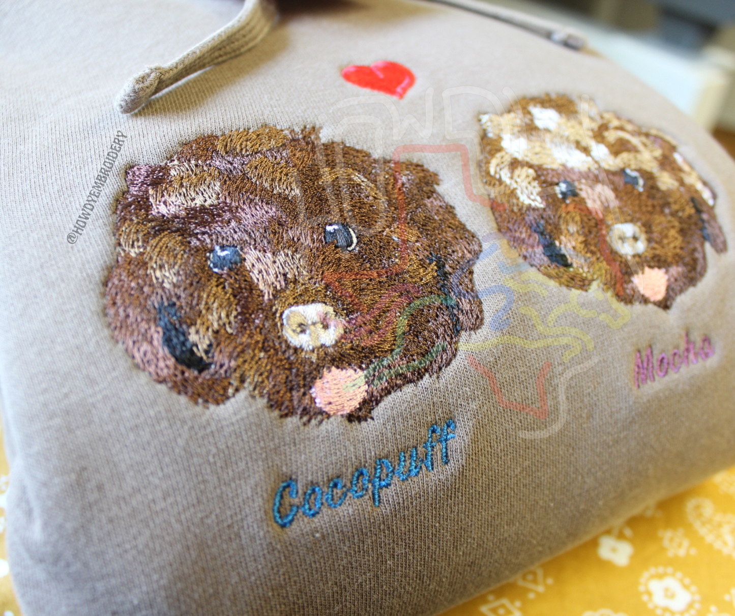 Embroidered Custom Pet Pigment-Dyed Hoodie