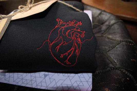 Embroidered Anatomical Heart Hoodie