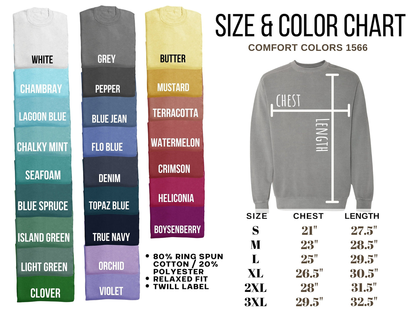 Pet Outline Embroidery Comfort Colors Cotton Sweatshirt