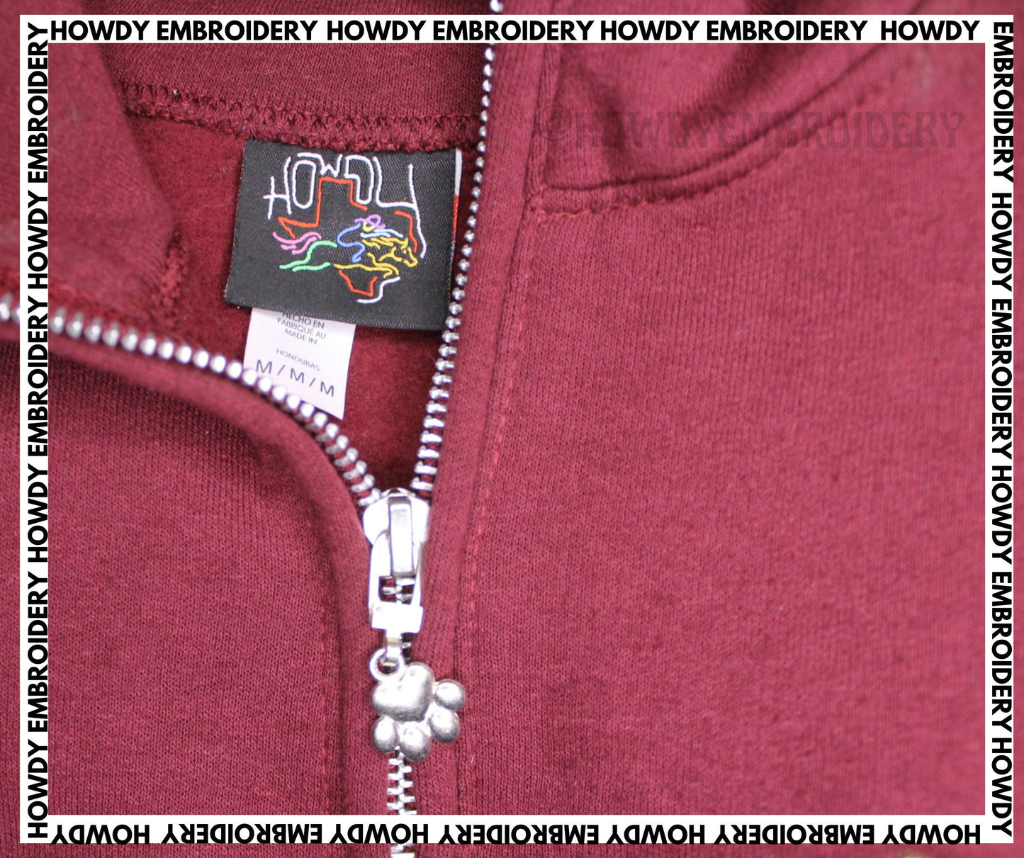 Minimalist Outline Embroidered Pet Quarter-Zip with Paw Zipper Pull