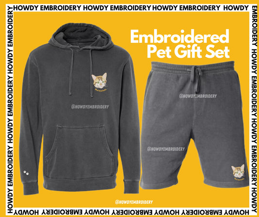 Embroidered Custom Pet Heavyweight Hoodie and Shorts Set