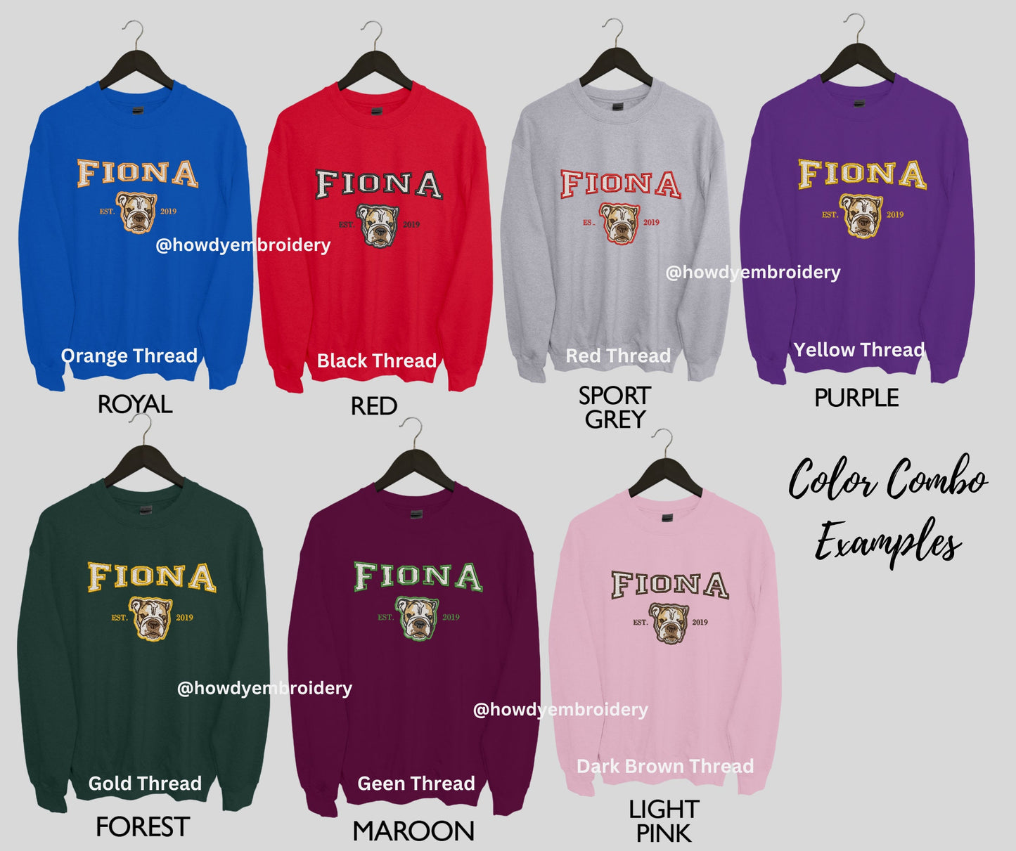 Embroidered Pet Varsity Sweatshirt