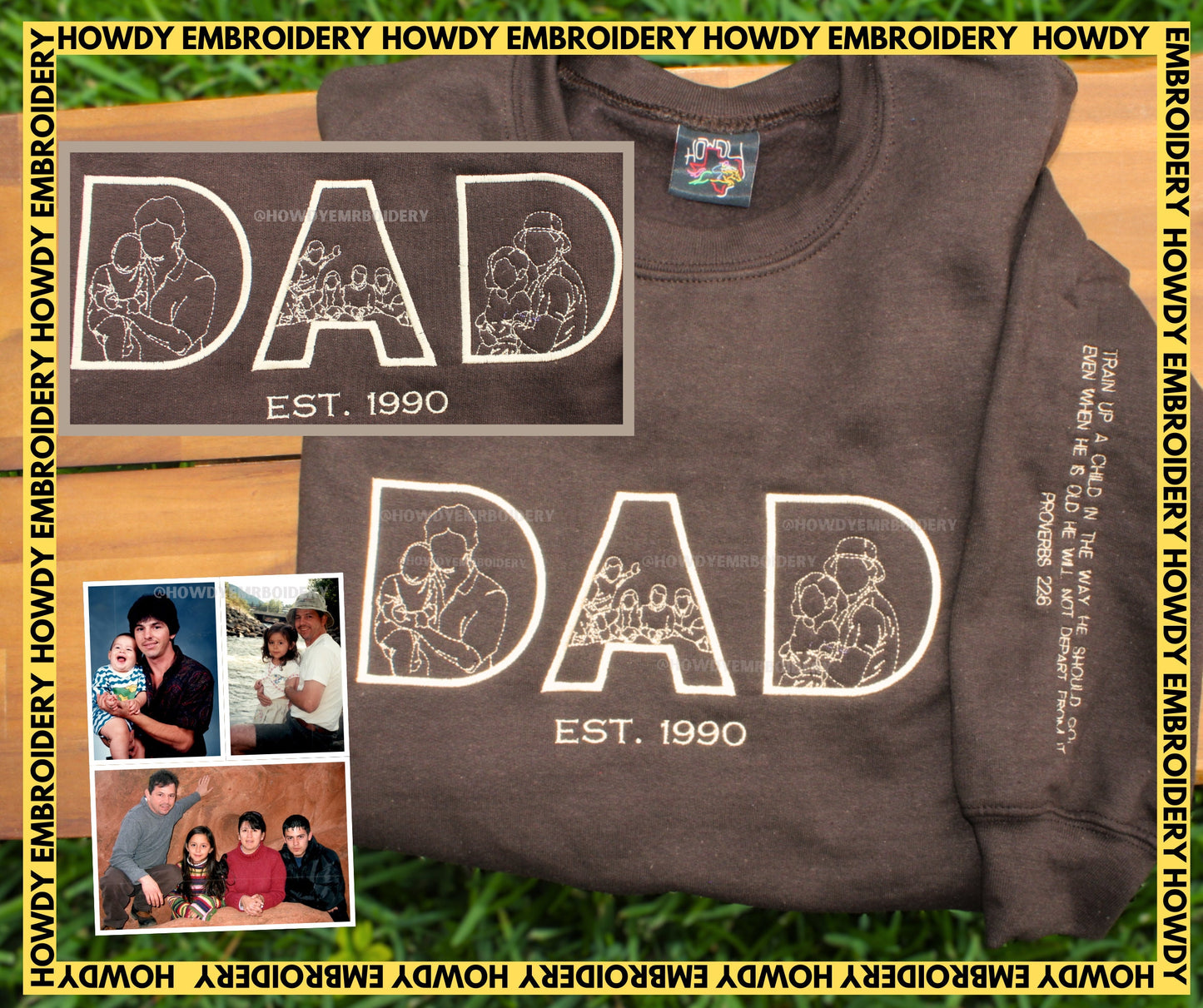 Embroidered Custom Dad Portrait Sweatshirt